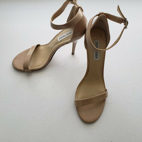 Steve Madden Shoes - Steve Madden Beige Ankle Strap Heels Size 10M